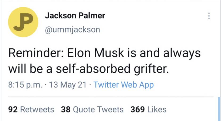 马斯克暗示，特斯拉可能会明确其在比特币领域的地位，加密市场遭受重挫 - 第3张  | 比特币-比特币价格-比特币行情交易交流平台