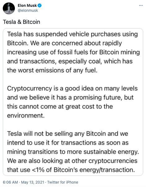 业内人士对特斯拉暂停比特币支付有何看法？ - 第1张  | 比特币-比特币价格-比特币行情交易交流平台