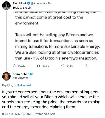 业内人士对特斯拉暂停比特币支付有何看法？ - 第6张  | 比特币-比特币价格-比特币行情交易交流平台