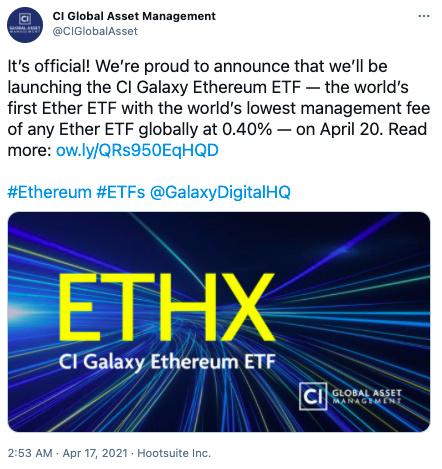 三只以太坊ETF下周将在多伦多证券交易所开启交易 - 第1张  | 比特币-比特币价格-比特币行情交易交流平台