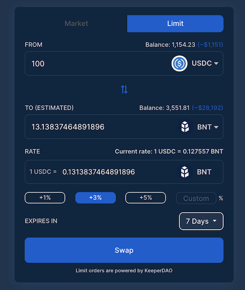DeFi新玩法丨3分钟玩转无gas费的Bancor限价单功能 - 第2张  | 比特币-比特币价格-比特币行情交易交流平台