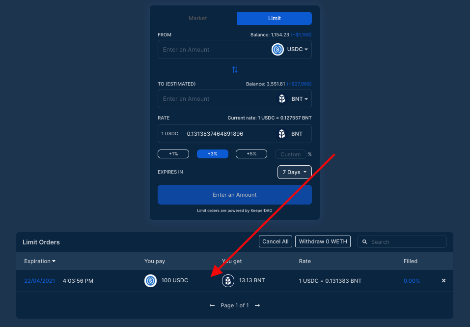 DeFi新玩法丨3分钟玩转无gas费的Bancor限价单功能 - 第4张  | 比特币-比特币价格-比特币行情交易交流平台