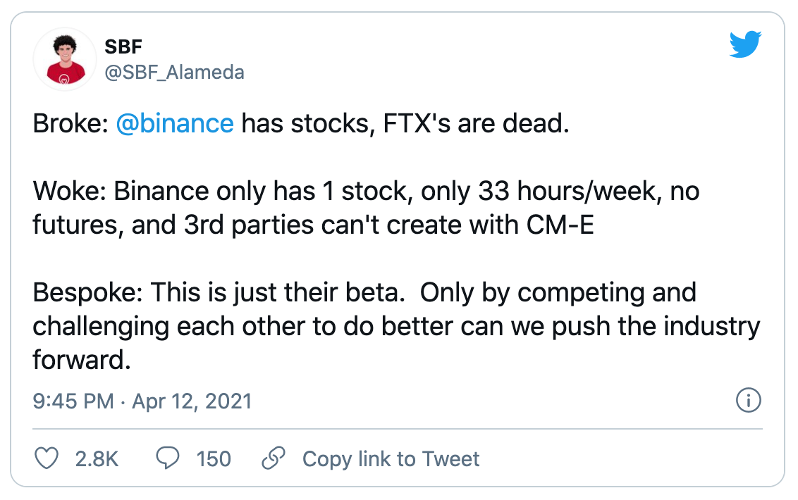 FTX和coin security equity token有什么区别？FTX创始人：应该还在测试阶段 - 第5张  | 比特币-比特币价格-比特币行情交易交流平台