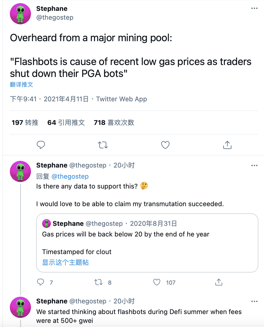 以太坊气体的成本大大降低，flashbots也取得了巨大的成就 - 第1张  | 比特币-比特币价格-比特币行情交易交流平台